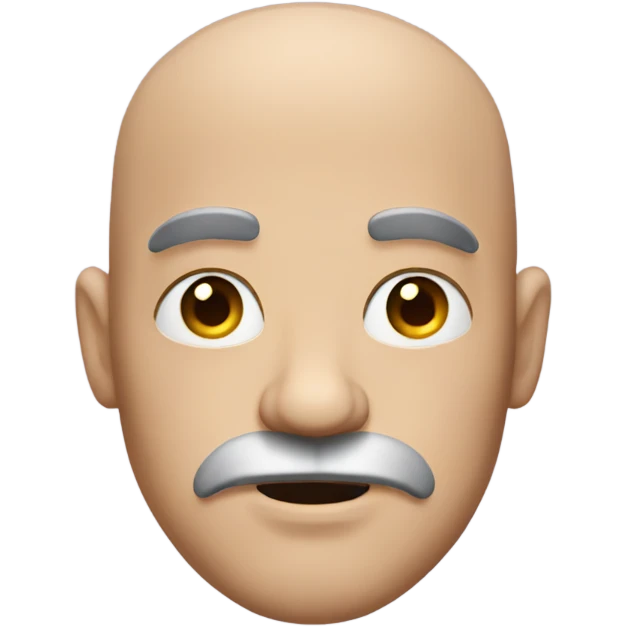 bald man with intense eyes and big mustache emoji