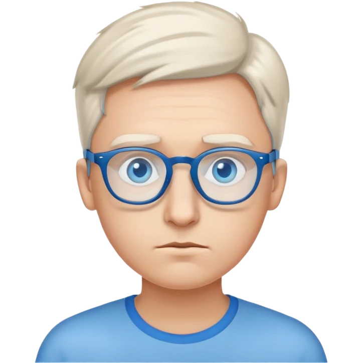 Inquisitive eyes with blue glasses resting on top of them. The face has a curious and thoughtful expression.  emoji