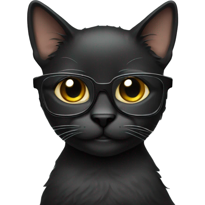 Schwarze Katze mit Brille emoji
