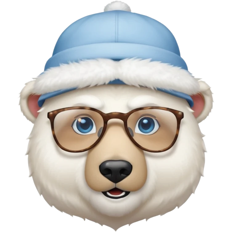  polar bear wearing glasses and a hat emoji
