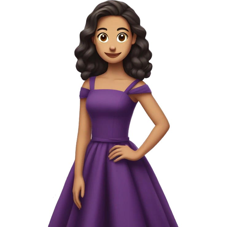 Chica morena con vestido morado (Olivia Rodrigo) emoji