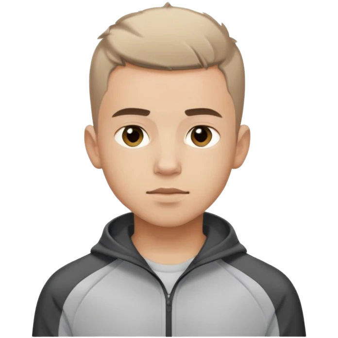 Un chico con chándal pelo corto con degradado y perilla emoji