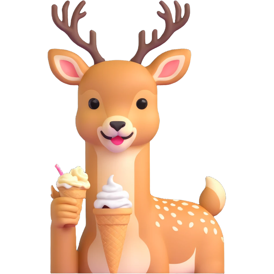 deer eating ice cream emoji