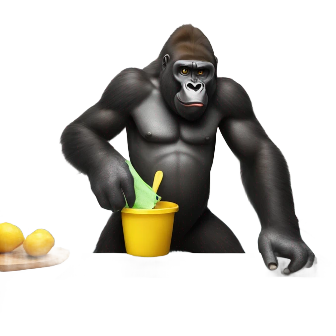 Gorilla cleaning kitchen emoji