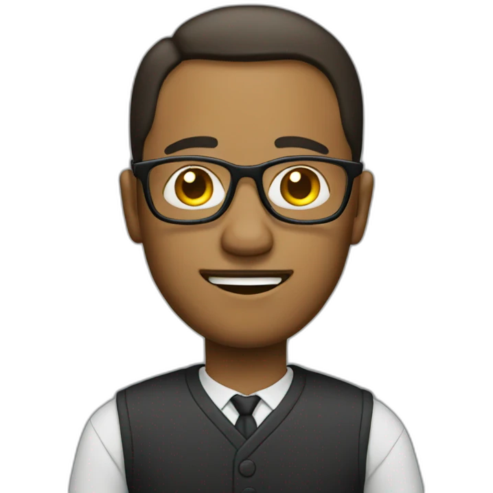 man with big head and glasses emoji