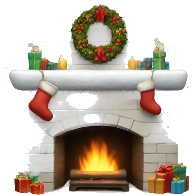 white Christmas fireplace emoji
