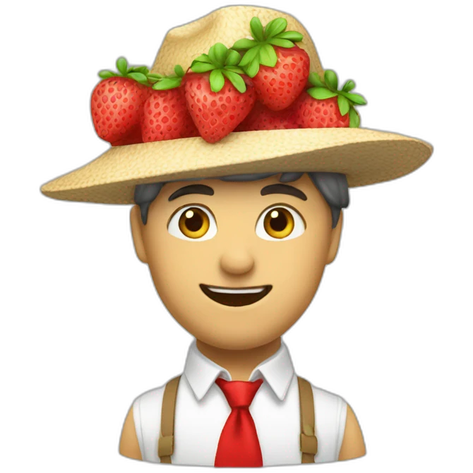 Fraise avec chapeau emoji