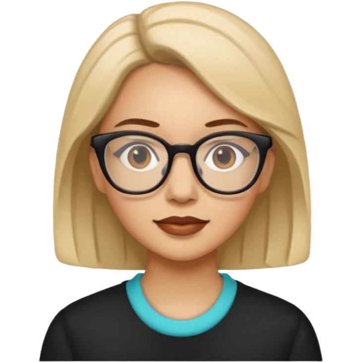 Mujer con lentes emoji