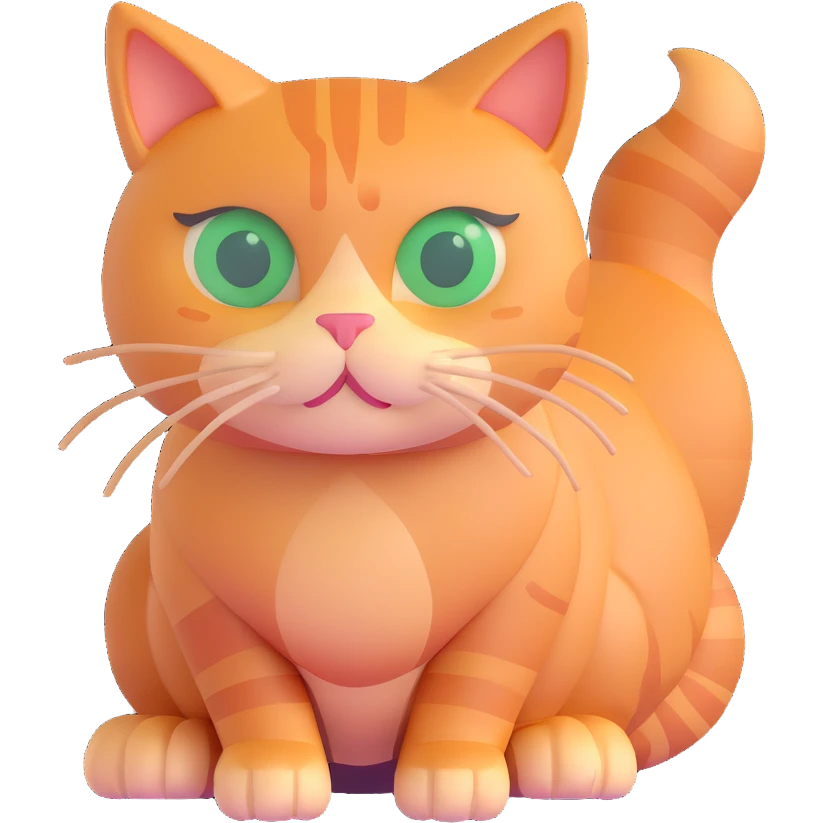 adorable ginger cat with green eyes emoji