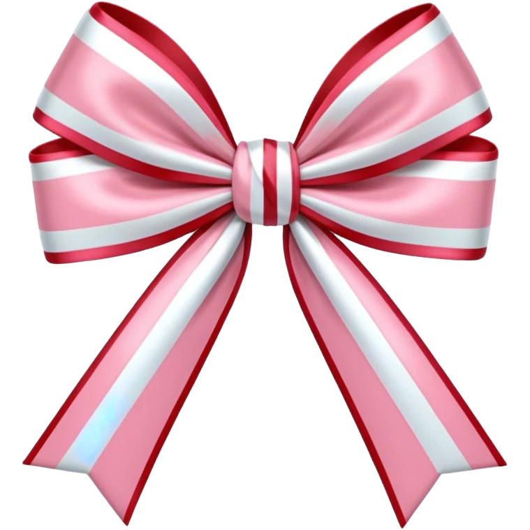 candy cane bow shape with in light pink with a satin bow emoji