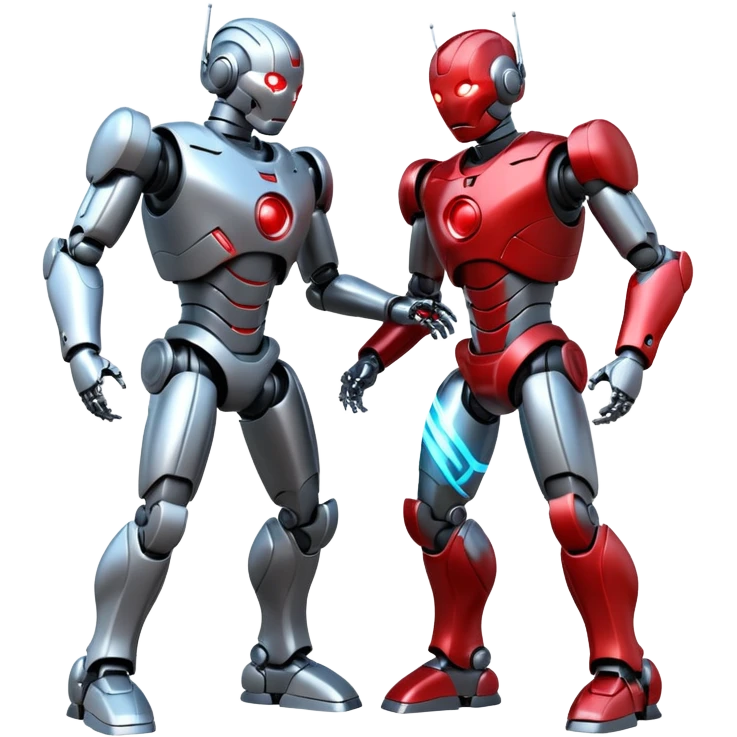 robotic fight between two futuristic robots like ultron   emoji