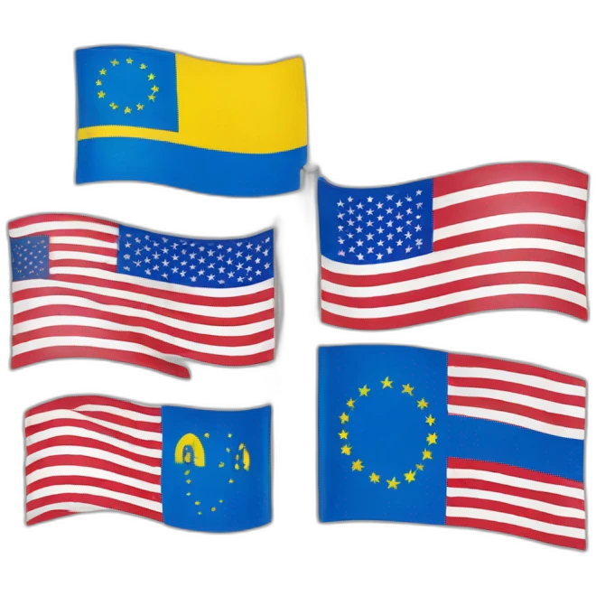 Ukraine and USA flags emoji
