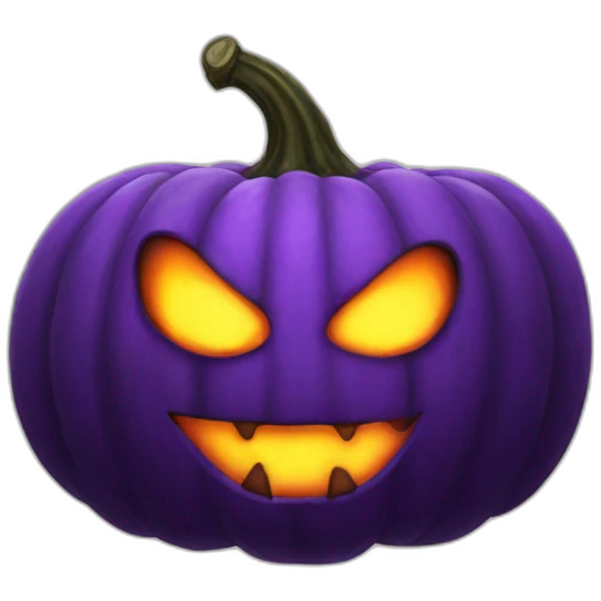 Purplefire pumpkin head with demon eyes emoji