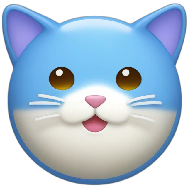 blue rice cake mochi cat emoji