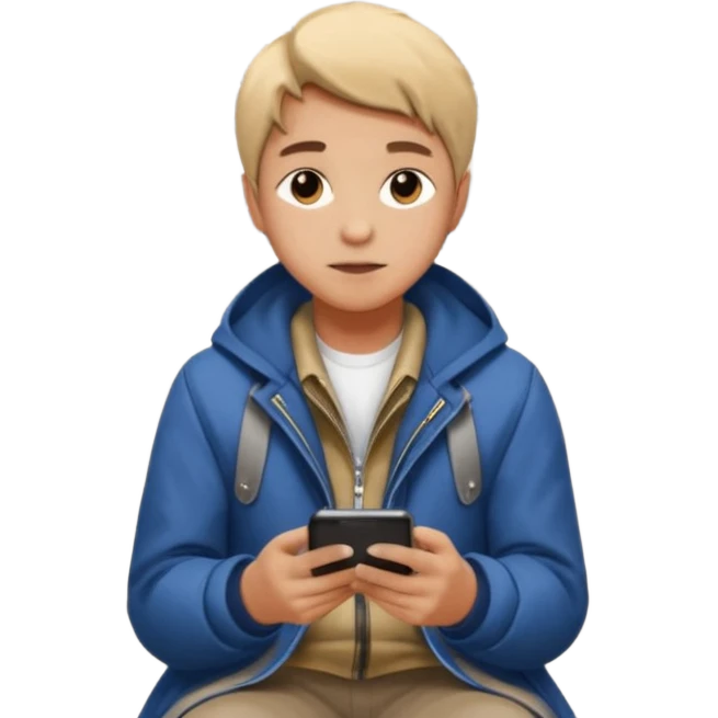 Commuter sitting in a metro with station in background emoji