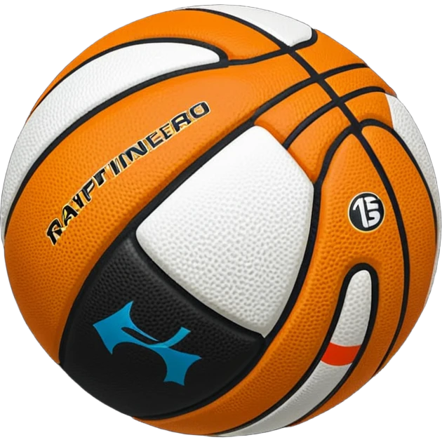 Crea un balón de basket negro con rayas blancas emoji