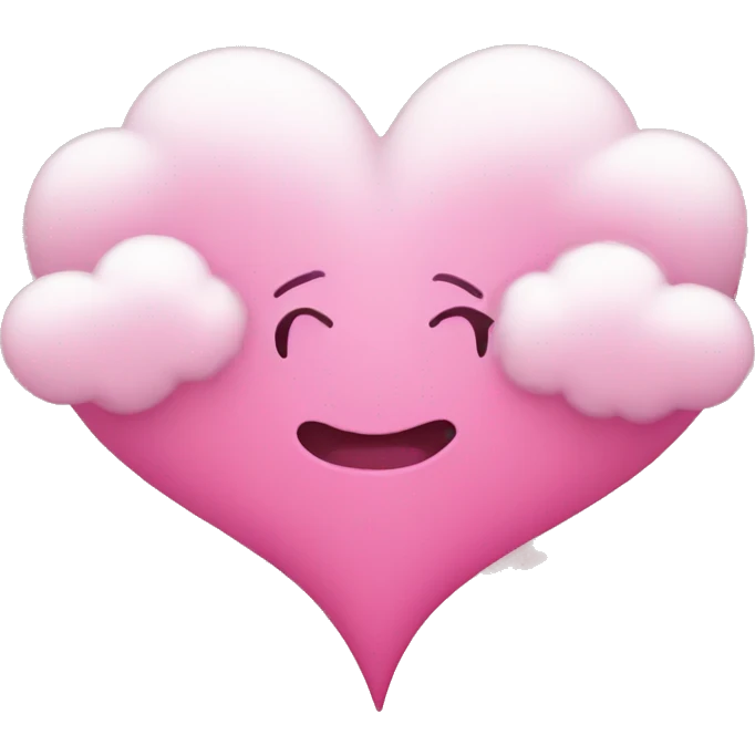pink heart + cloud emoji