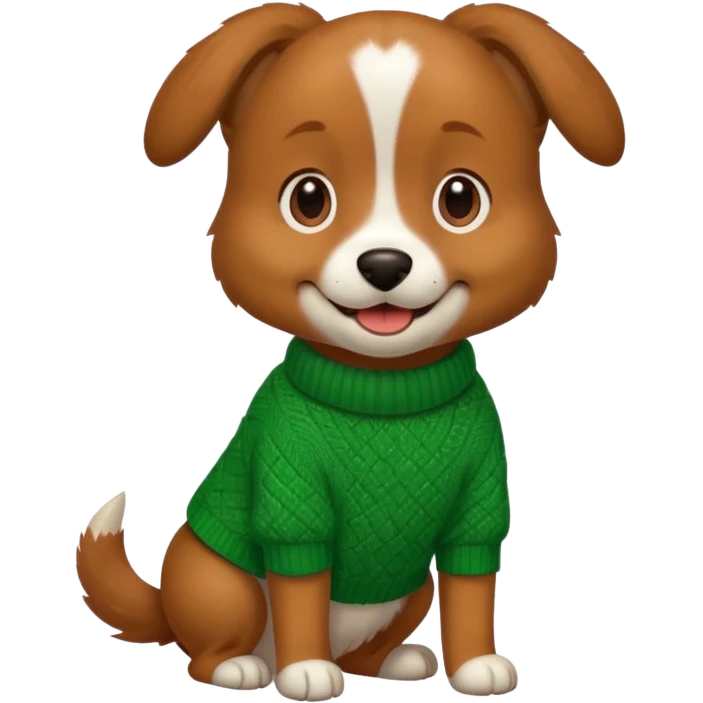 dog wear a green sweater emoji