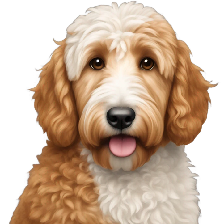 Red golden doodle and a white golden doodle  emoji