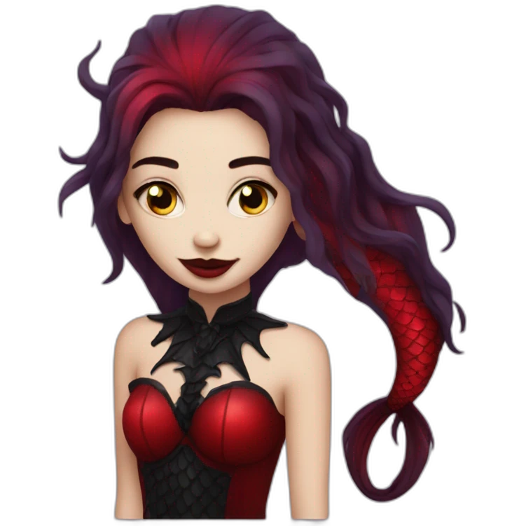 red goth mermaid emoji