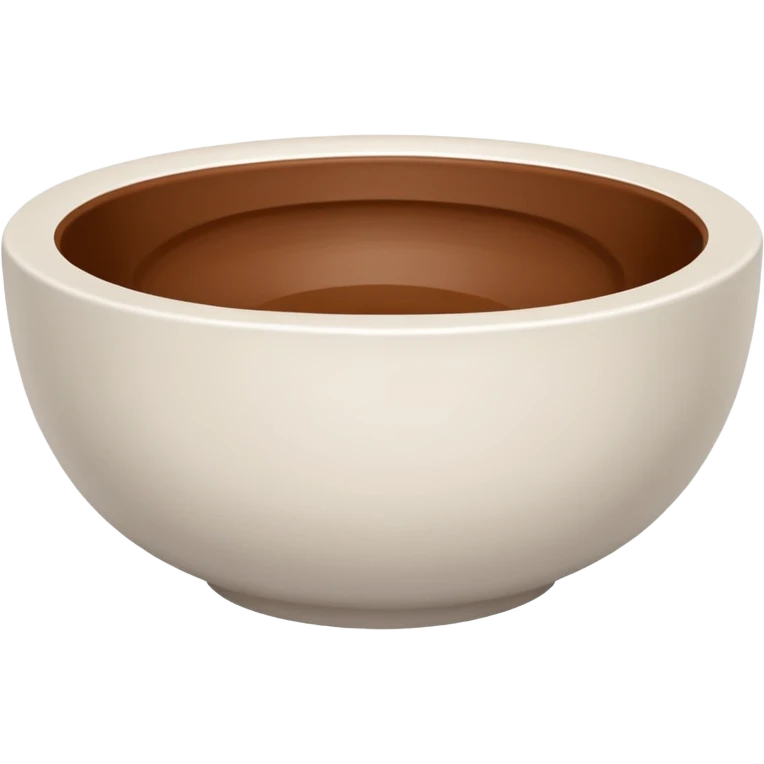 white bowl with a plain brown disk inside, no liquid reflection emoji