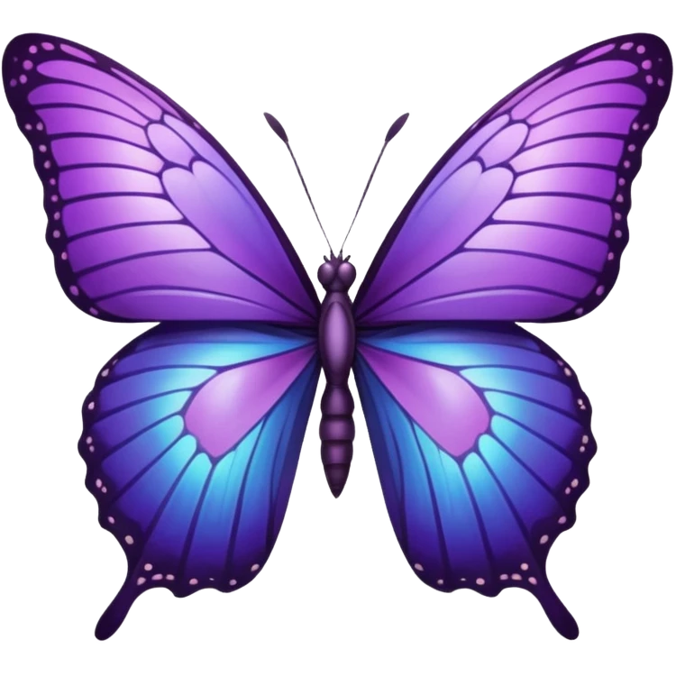 Purple butterfly with sharp ends on each wing emoji