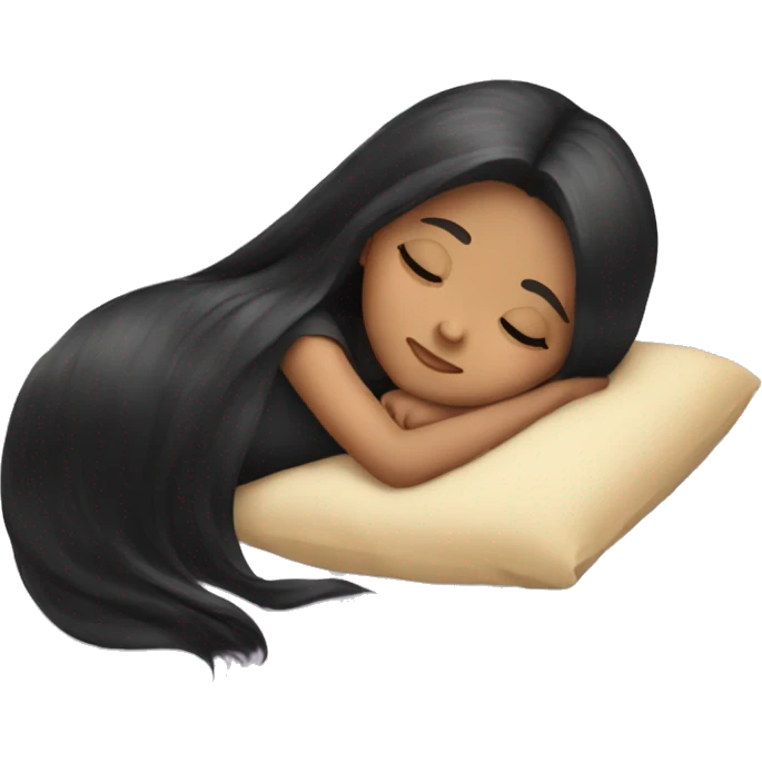 Sleeping little girl with long black hair emoji