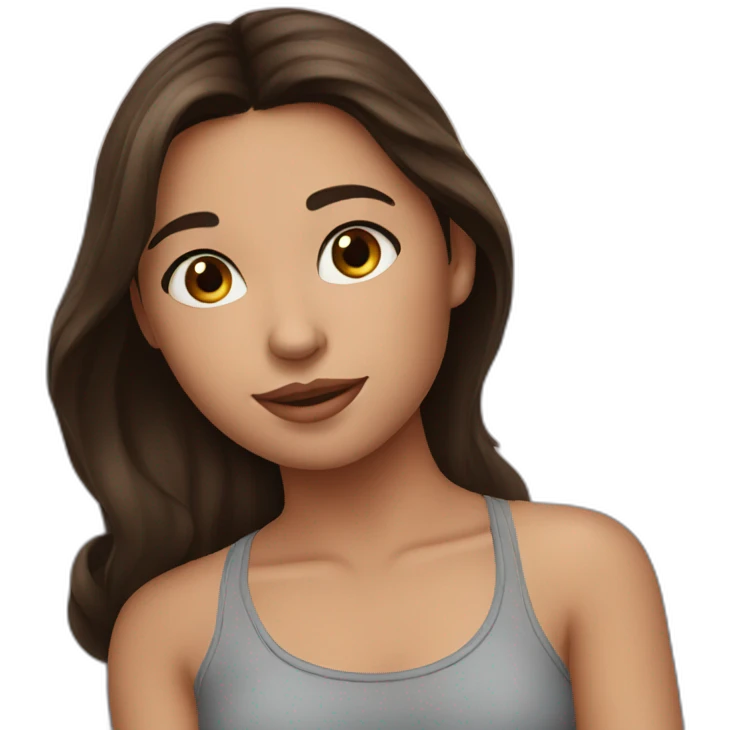 Brunette girl in love emoji