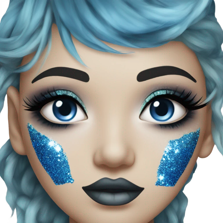 Blue makeup emoji