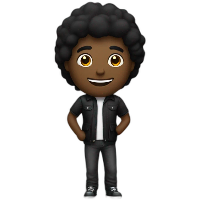 Homme noir écoute de la musique emoji