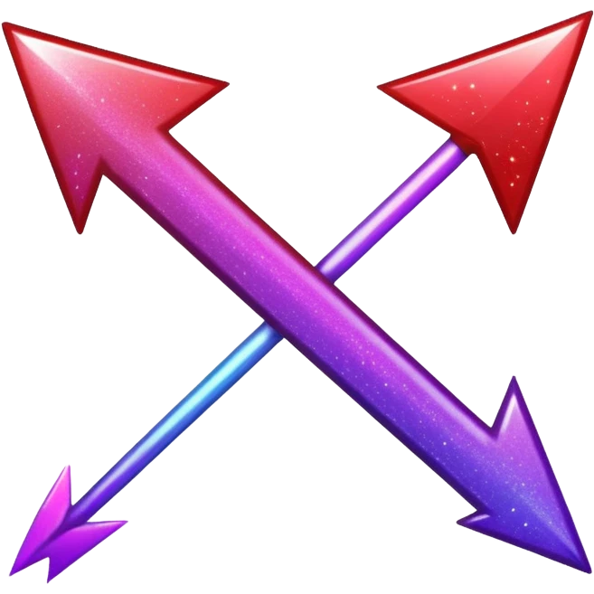 color gradient between red and purple glitter arrow emoji