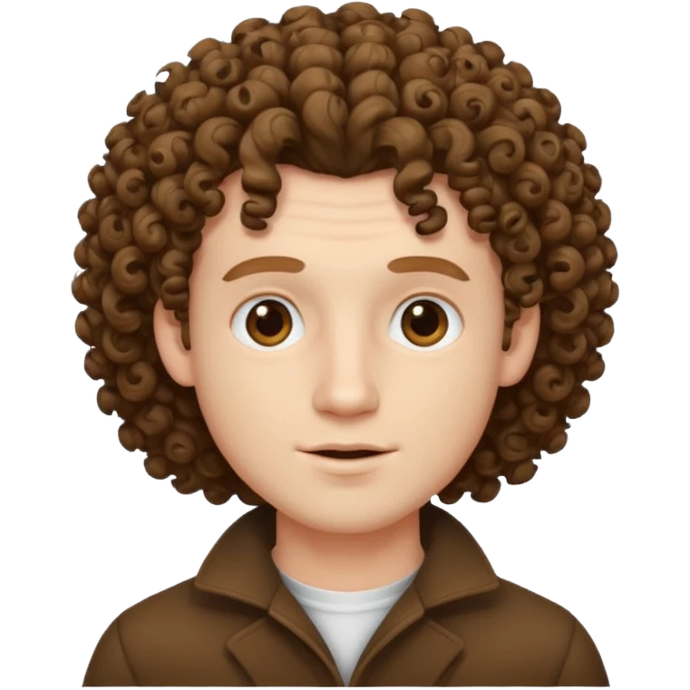 a man, white skin, curly hair emoji