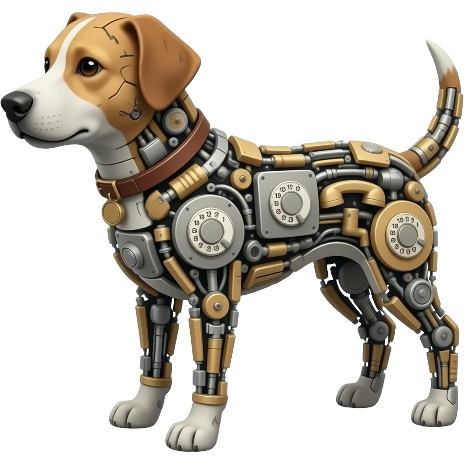 make a dog using a telephone emoji