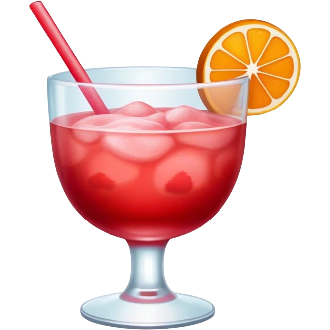 A sweet, red-colored beverage, made with fruit or syrup, often served cold and refreshing, symbolizing traditional drinks like sherbet emoji