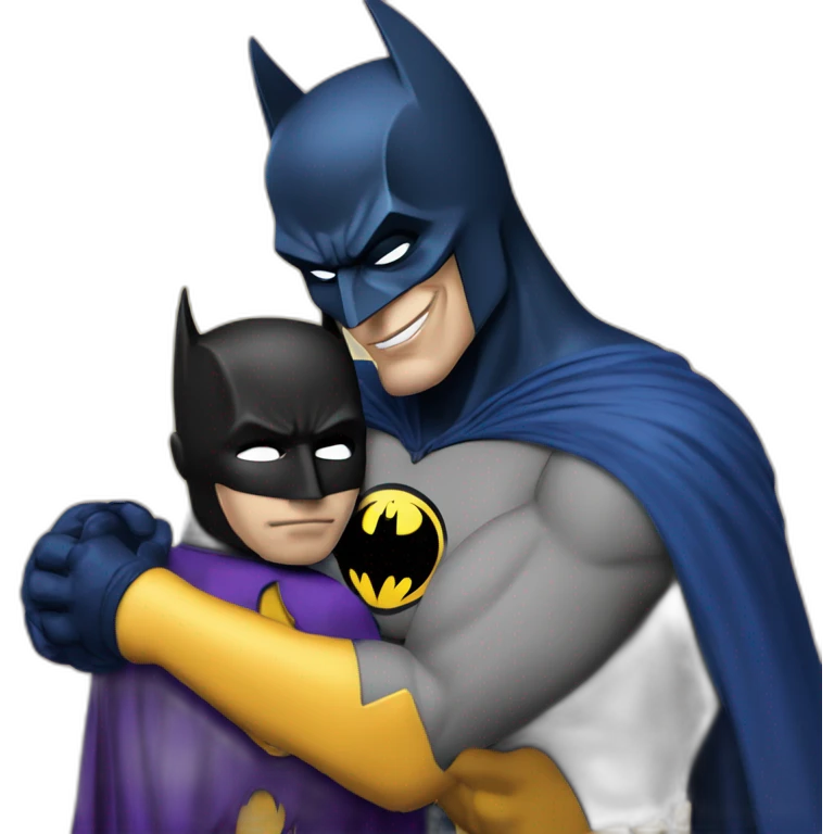 batman faisant un calin au jocker emoji