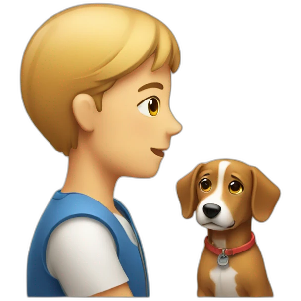 Person looking at a dog emoji