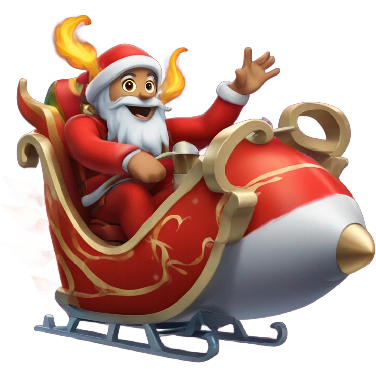 Satan’s rocket sleigh flying to town  emoji