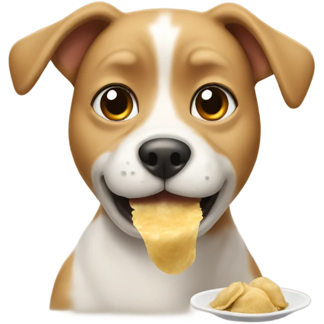 dog eating dumplings emoji