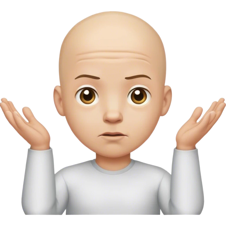 bald boy shrugging emoji