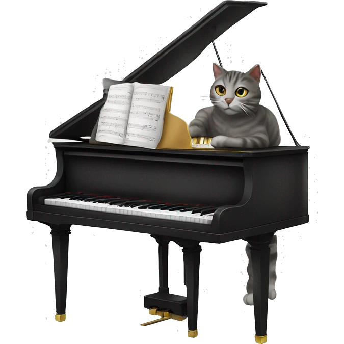 A cat playing piano ￼ emoji