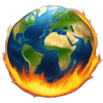 Earth on fire emoji