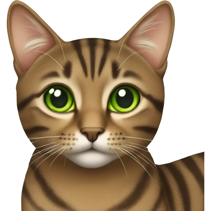 Brown tabby with green eyes  emoji