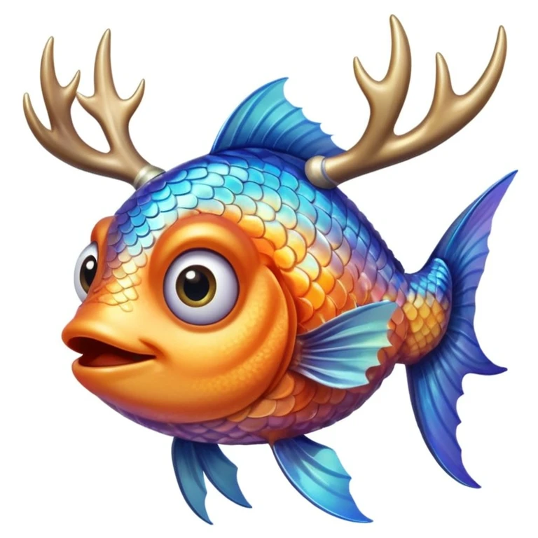 Fish that has hands that are antlers  emoji