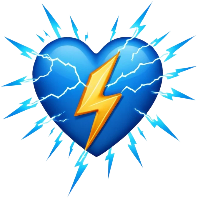 Lightning strike to heart emoji