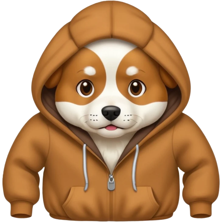 Dog wearing a hoodie emoji