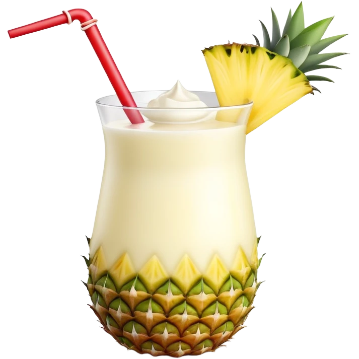 Piña colada tropical drink realistic 3D emoji