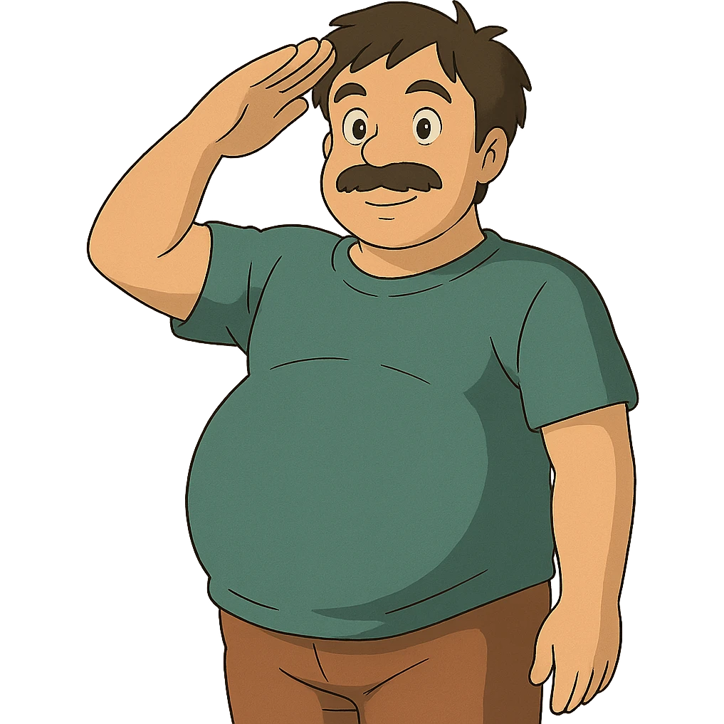 pregnant man saluting emoji