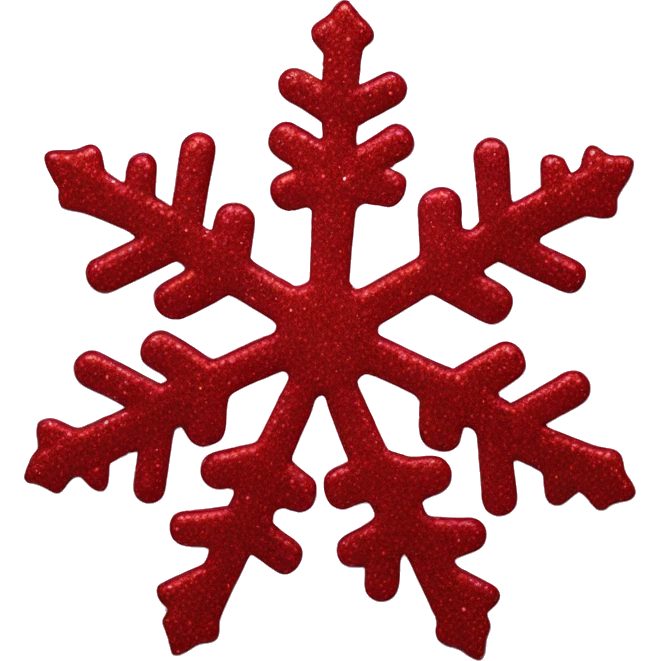 Deep Red glitter snowflake emoji