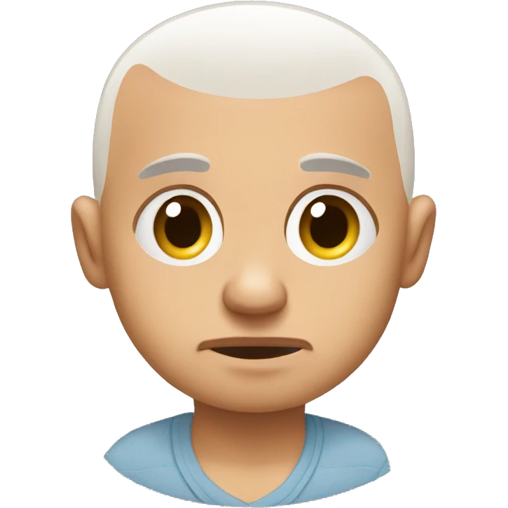 disappointed bald man with baby emoji