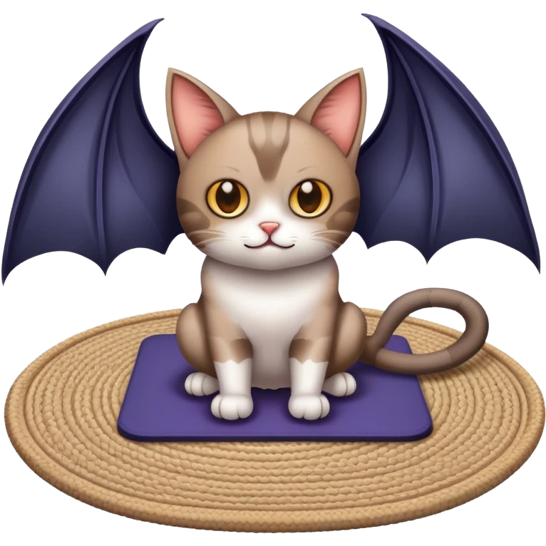 cat, mat, and two bats emoji